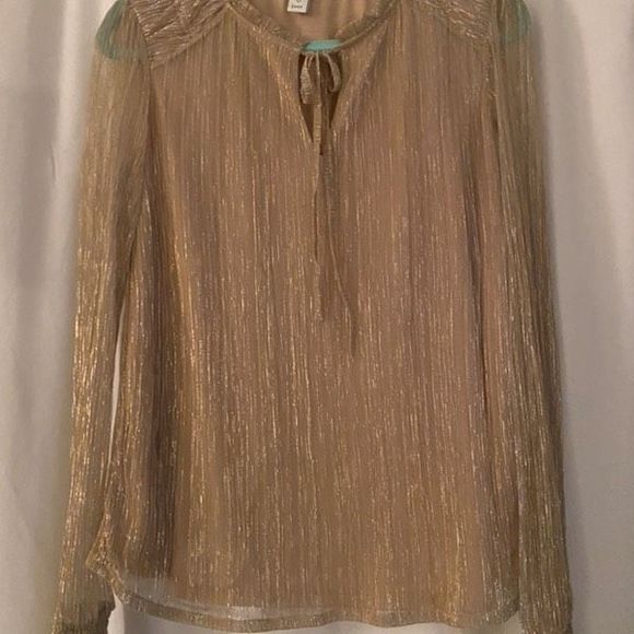 Joie Sparkly Gold and Beige Blouse - Picture 2 of 8